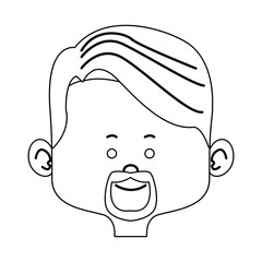 cartoon man face avatar character male cute vector illustration