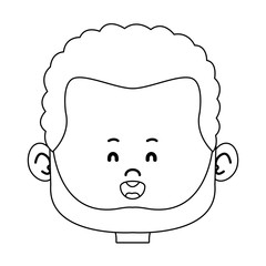 cartoon man face avatar character male cute vector illustration