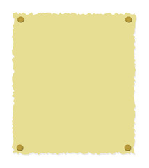 Obraz premium Tattered old paper illustration (thumbtack / push pin) / portrait