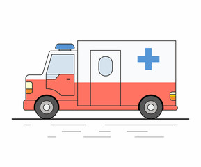 Naklejka premium ambulance car isolated on white background