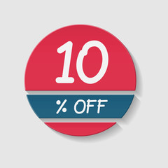 10 percent off, vector badge.