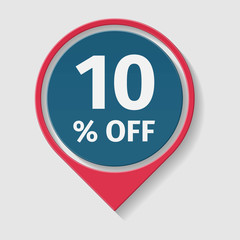10 percent off, vector badge.
