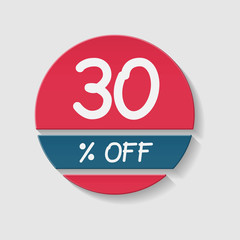 30 percent off, vector badge.