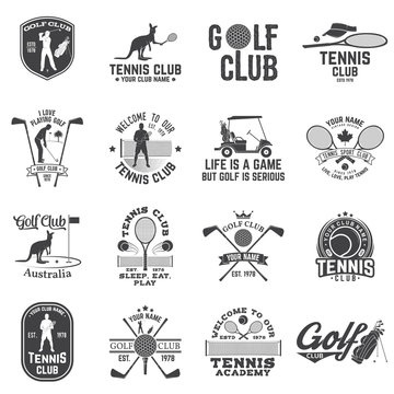 Set of Golf club, Tennis club concept