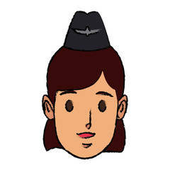 woman face employee worker person character vector illustration