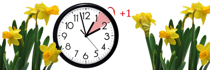 Daylight Saving Time. Change clock to summer time.