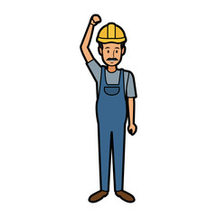 repairman or construction worker with safety hat vector illustration