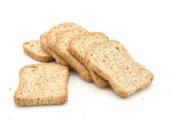 whole wheat biscuits isolated on white background