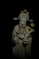 stone chinese nobility statue in thailand temple