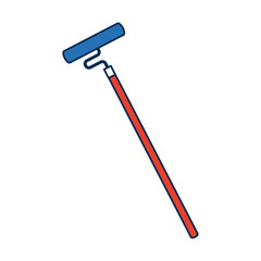 roller brush paint equipment construction icon vector illustration