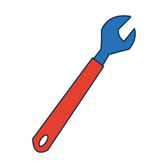 wrench tool repair instrument maintenance icon vector illustration