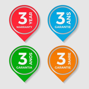 3 Year Warranty Vector Badge.