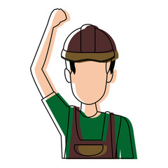 man construction worker labor force contractor occupation job vector illustration