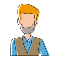 portrait man employee person character work vector illustration