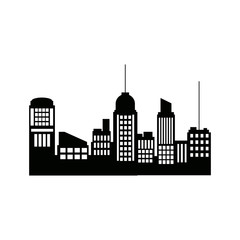 silhouette city skyscrapers building urban landscape vector illustration