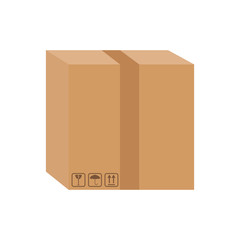 carton container cardboard box pack closed package paper vector illustration