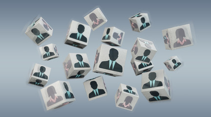 Candidate for a job cube illustration 3D rendering