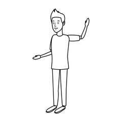 young man standing people character vector illustration