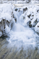 Fototapeta na wymiar Plitvice lakes national park in Croatia, winter landscape