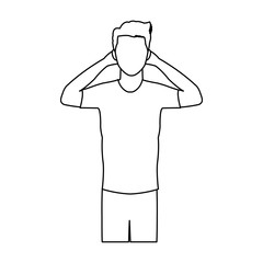 man headache line icon vector, graphic design