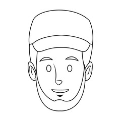 worker portrait of delivery man with cap vector illustration