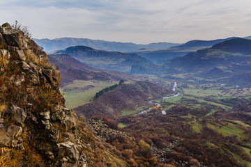 Above view of Dzoraget river's gorge, Armenia
