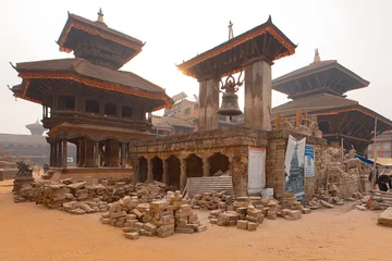 Tuinposter Nepal Bhaktapur tempelruïnes Nepal