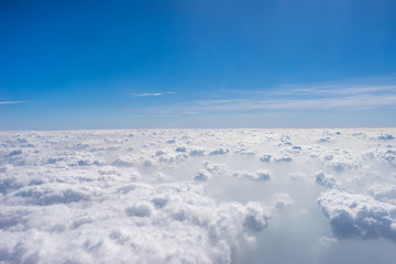 Fototapeta na wymiar blue sky from airplane
