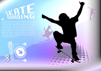 Skateboarder On Grunge Background