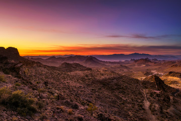Fototapeta na wymiar Sunset over the Black Mountains in Arizona
