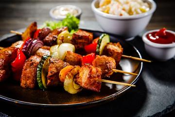 Shish kebabs - grilled meat and vegetables