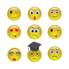 Set of emogy smiley icons