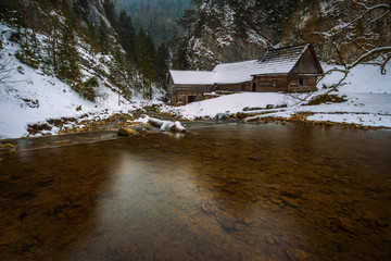 Old wooden water mill in winter © Nick Fox
