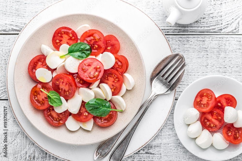 Canvas Prints plate of a simple traditional italian salad caprese