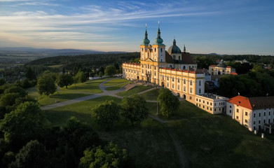 Aerial view on Pilgrimage Church of the Visitation of the Virgin Mary - pilgrimage site of European significance 
