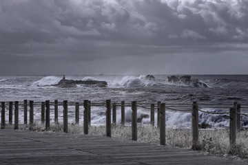 Rough sea in the coast
