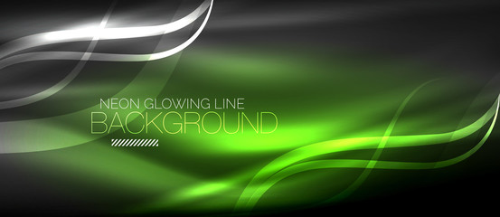 Neon elegant smooth wave lines digital abstract background