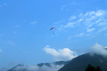 Paragliding over the mountains