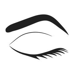 silhouette of eye lashes and eyebrow, stock vector illustration