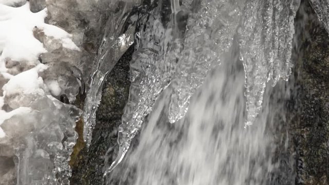 frozen waterfall in winter
