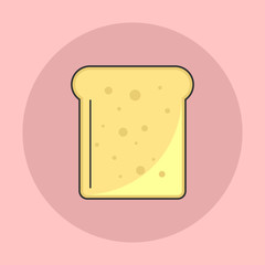 Bread Piece Meal Flat Icon