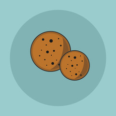 Fototapeta premium Chocolate Cookies Flat Icon