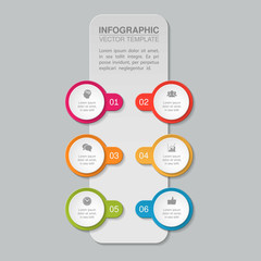 Vector infographic template for diagram, graph, presentation, chart, business concept with 6 options.