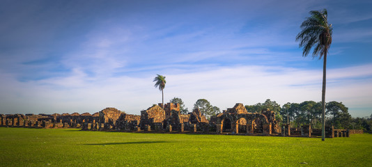 Mission of La Santissima Trinidad - June 26, 2017: Ancient Jesuit ruins of the Mission of La Santissima Trinidad, Paraguay © rpbmedia