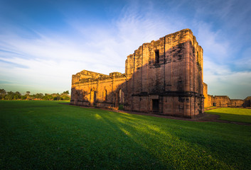 Mission of Jesus de Tavarangue - June 26, 2017: Ancient Jesuit ruins of the Mission of Jesus de Tavarangue, Paraguay © rpbmedia