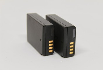 Digital camera batteries white background