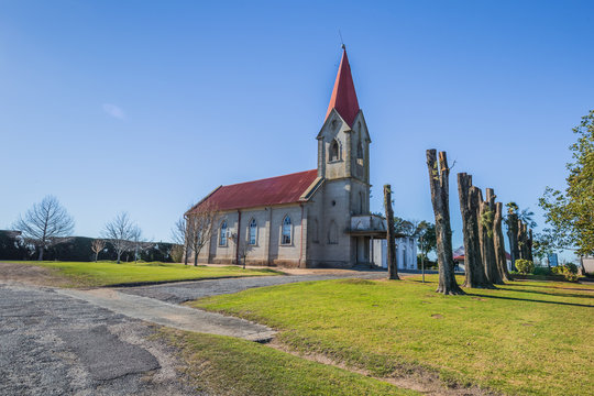 Nueva Helvecia - July 02, 2017: Church in the town of Nueva Helvecia, Uruguay