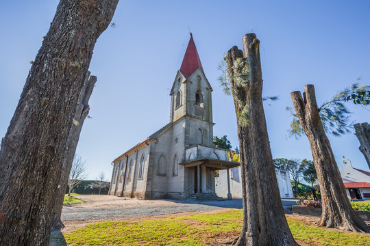 Nueva Helvecia - July 02, 2017: Church in the town of Nueva Helvecia, Uruguay