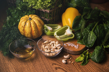 vegetables on the table