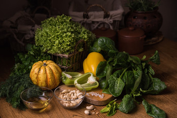 vegetables on the table